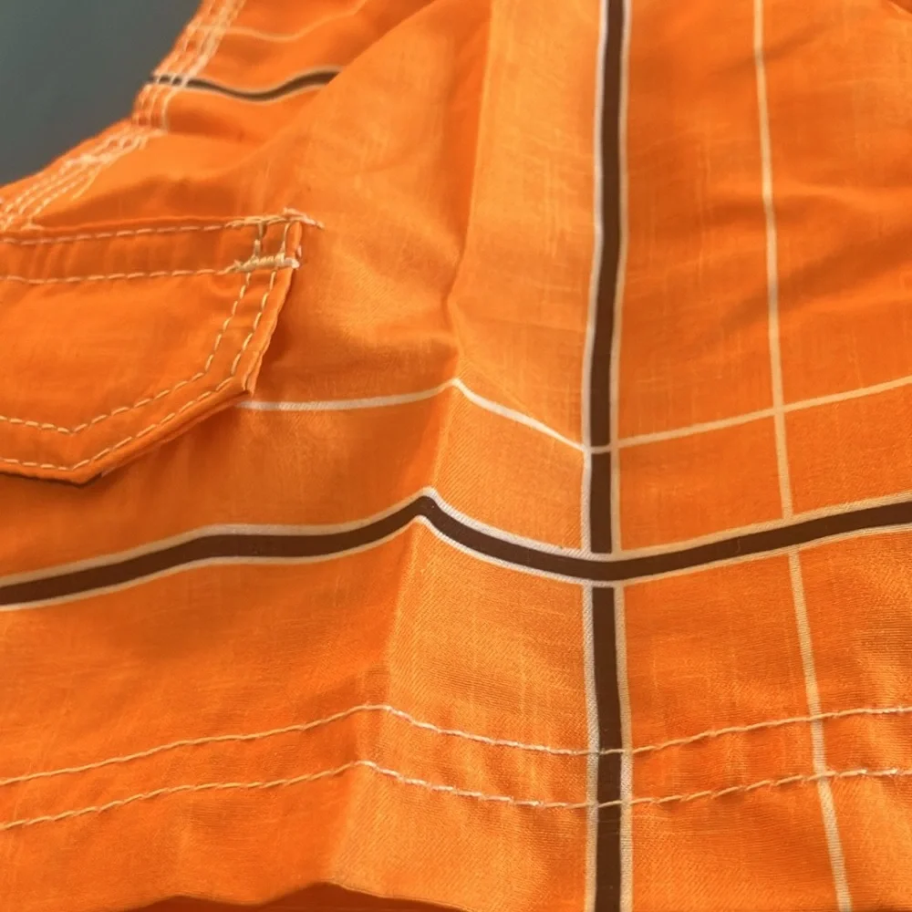 FINAL MARKDOWN Kanu Orange Plaid Swim Shorts 3t
